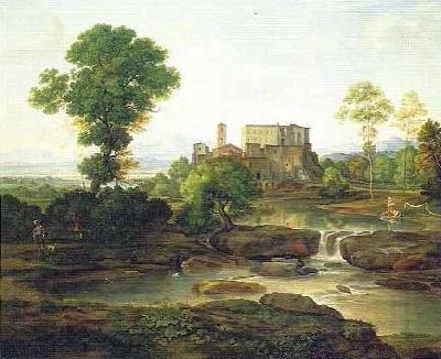 Ferdinand von Olivier Ideal Italian landscape Norge oil painting art